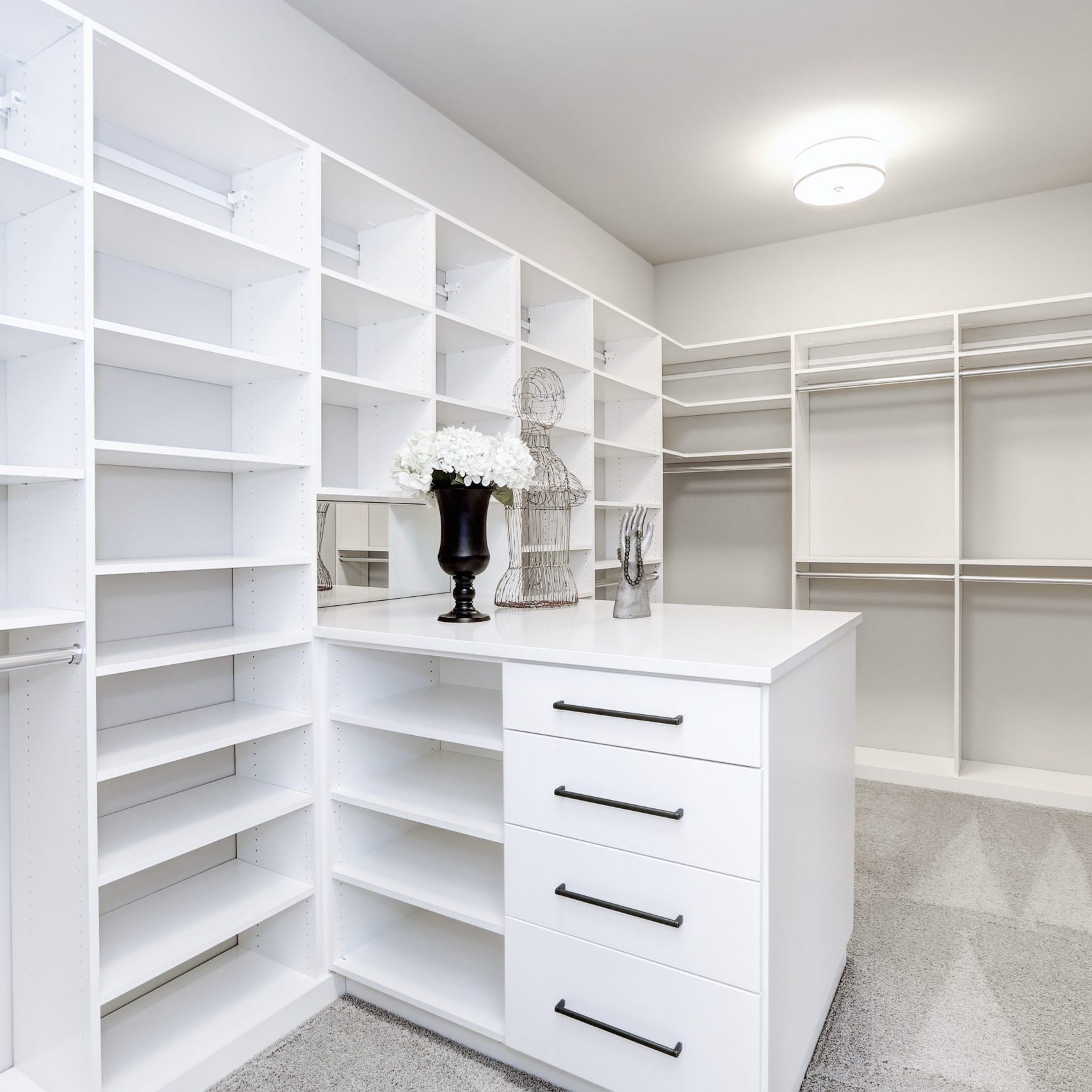 Large modern white wardrobe in luxury house